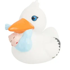 Badeand Stork med Baby