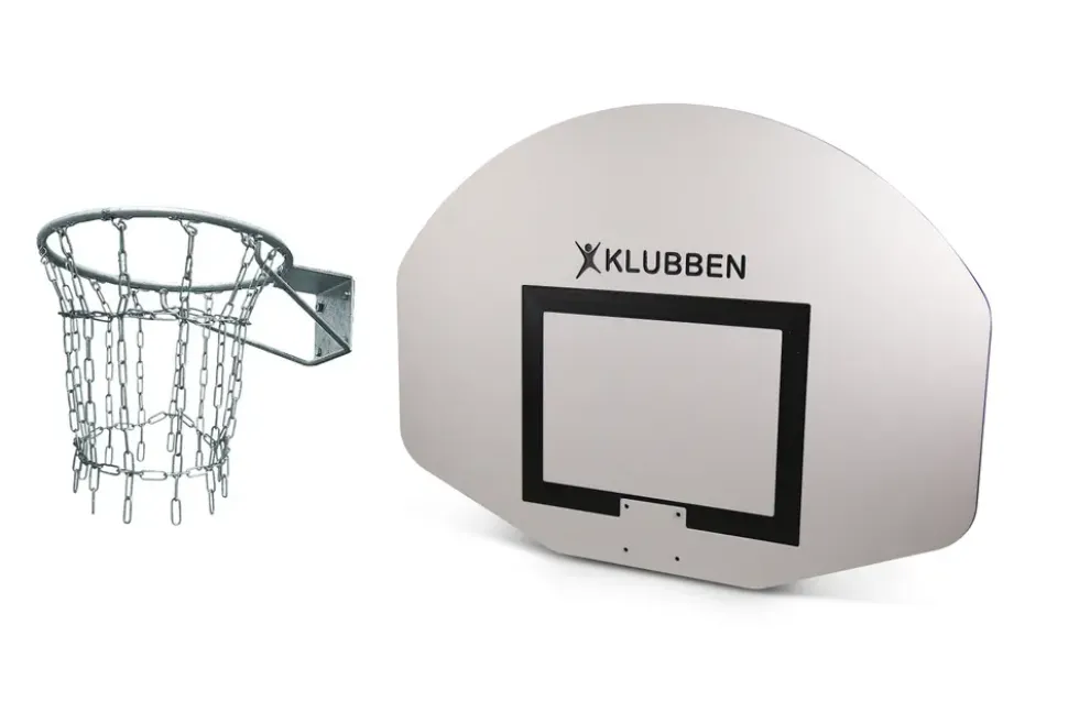 Basketballkurv med nett og plate