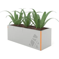Blomsterkasse i perforert metall 124 cm