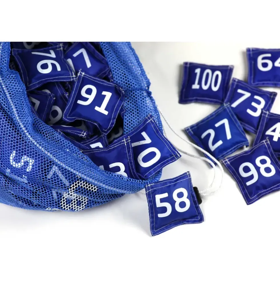 Erteposer tallsett 0-100 i nettingpose