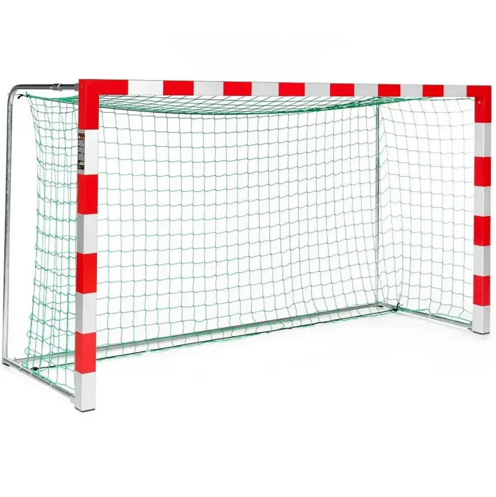 Håndballmål 300x160cm rød/sølv
