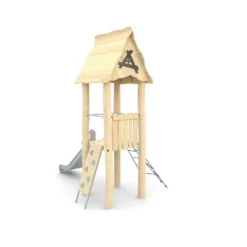 Lekehus med sklie og klatrenett Robinia